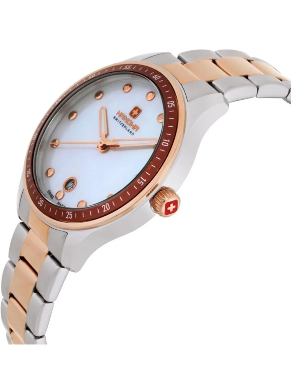 NWT Hanowa Ajoie Quartz White Mother of Pearl Dial Ladies Watch